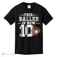 Boy Baseball Birthday age 10 Sports themed birthday Kids T-Shirt thumb 0