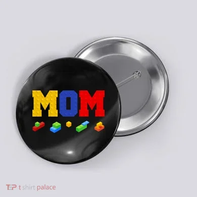 Builder Building Blocks Mom Button