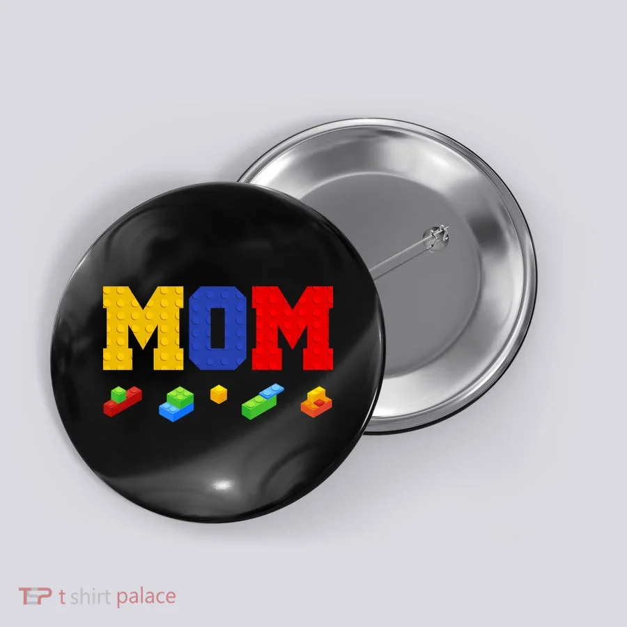 Builder Building Blocks Mom Button