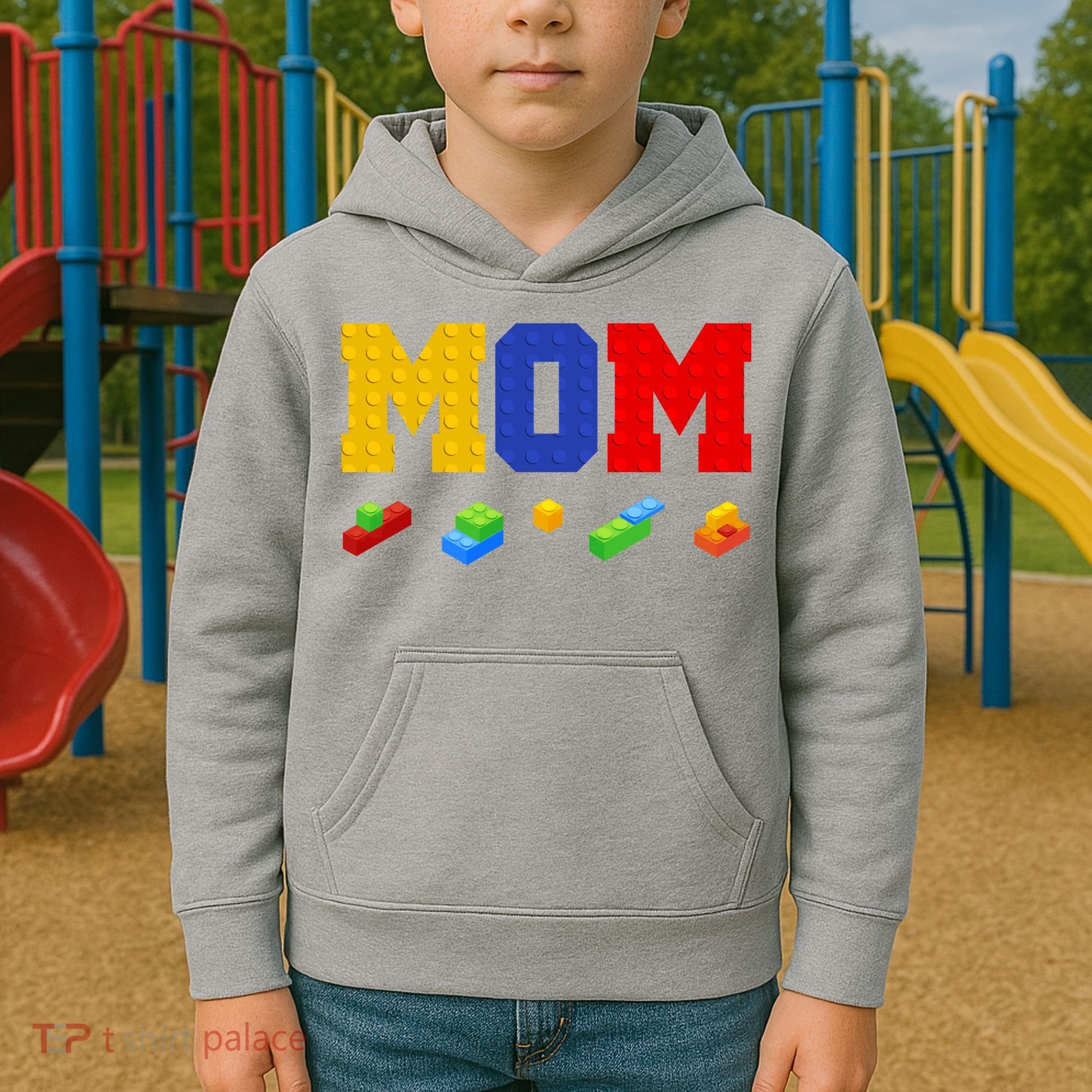Builder Building Blocks Mom Kids Hoodie