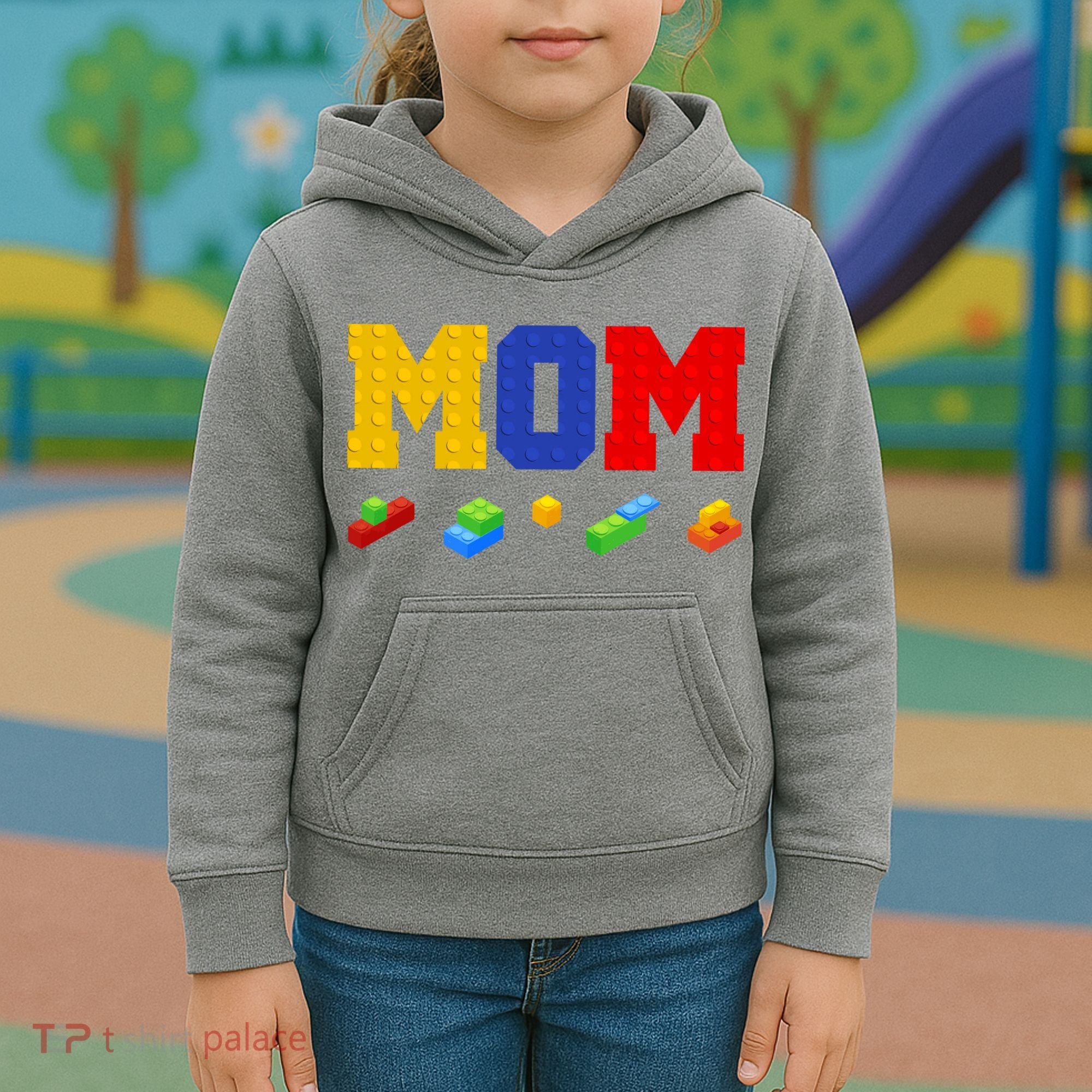 Builder Building Blocks Mom Kids Hoodie