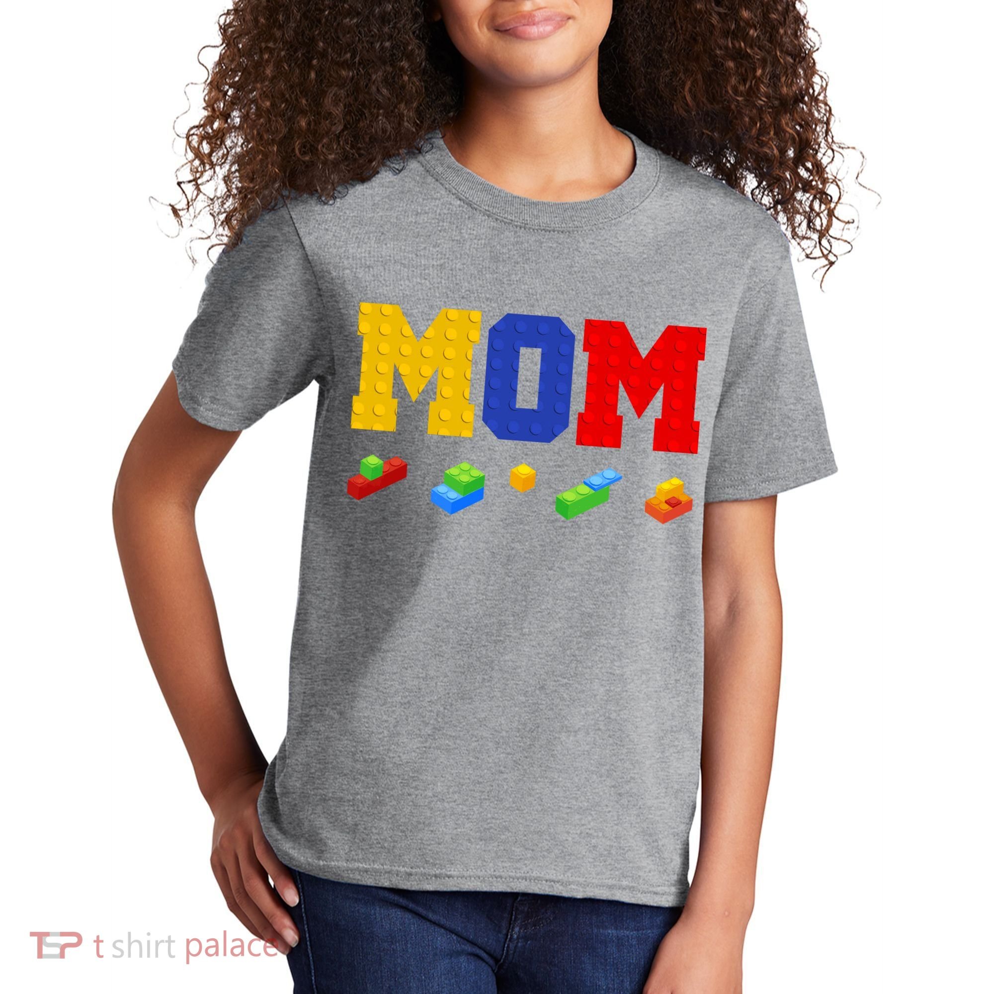 Builder Building Blocks Mom Kids T-Shirt