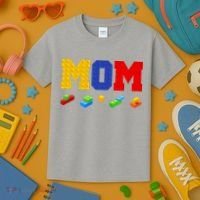 Builder Building Blocks Mom Kids T-Shirt thumb 3