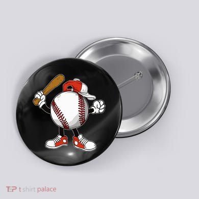Baseball Boy Button