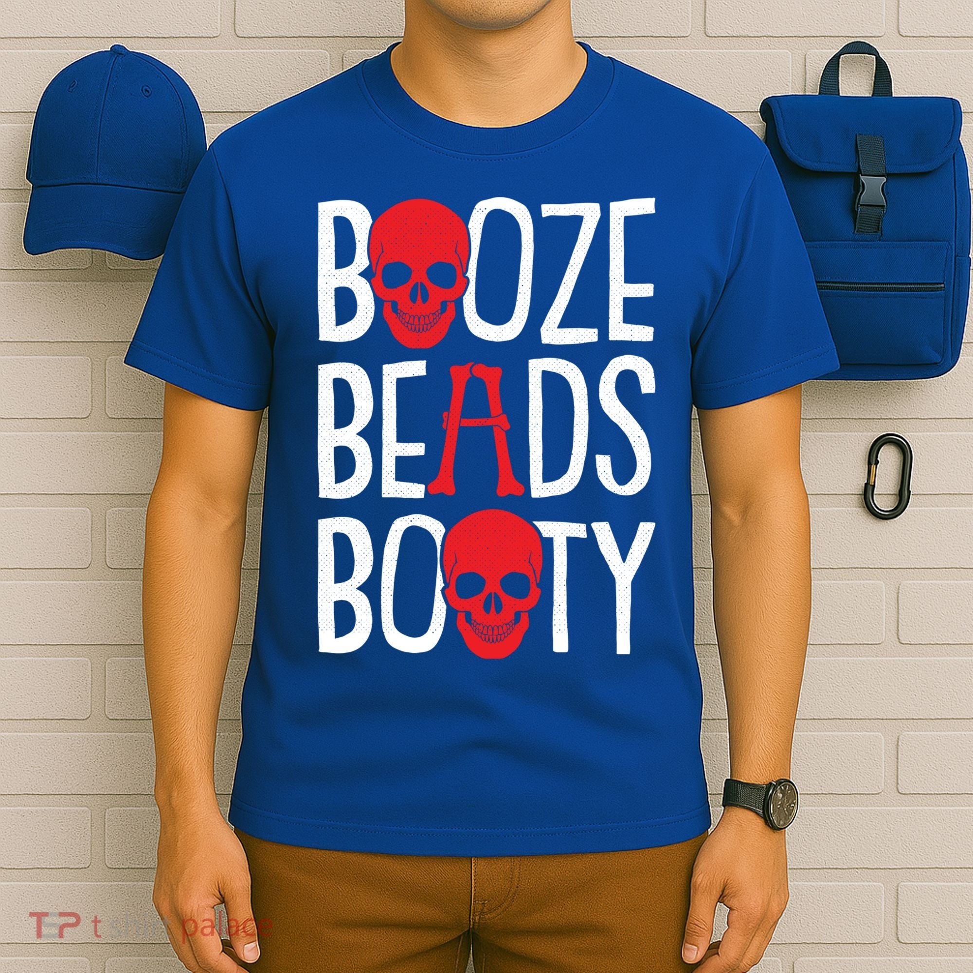 Booze Beads Booty Gasparilla Pirate Festival Jollyroger Gift T-Shirt