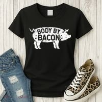 Body By Bacon For Low Carb High Fat Ketogenic Diet Women's T-Shirt thumb 3