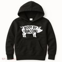 Body By Bacon For Low Carb High Fat Ketogenic Diet Kids Hoodie thumb 0