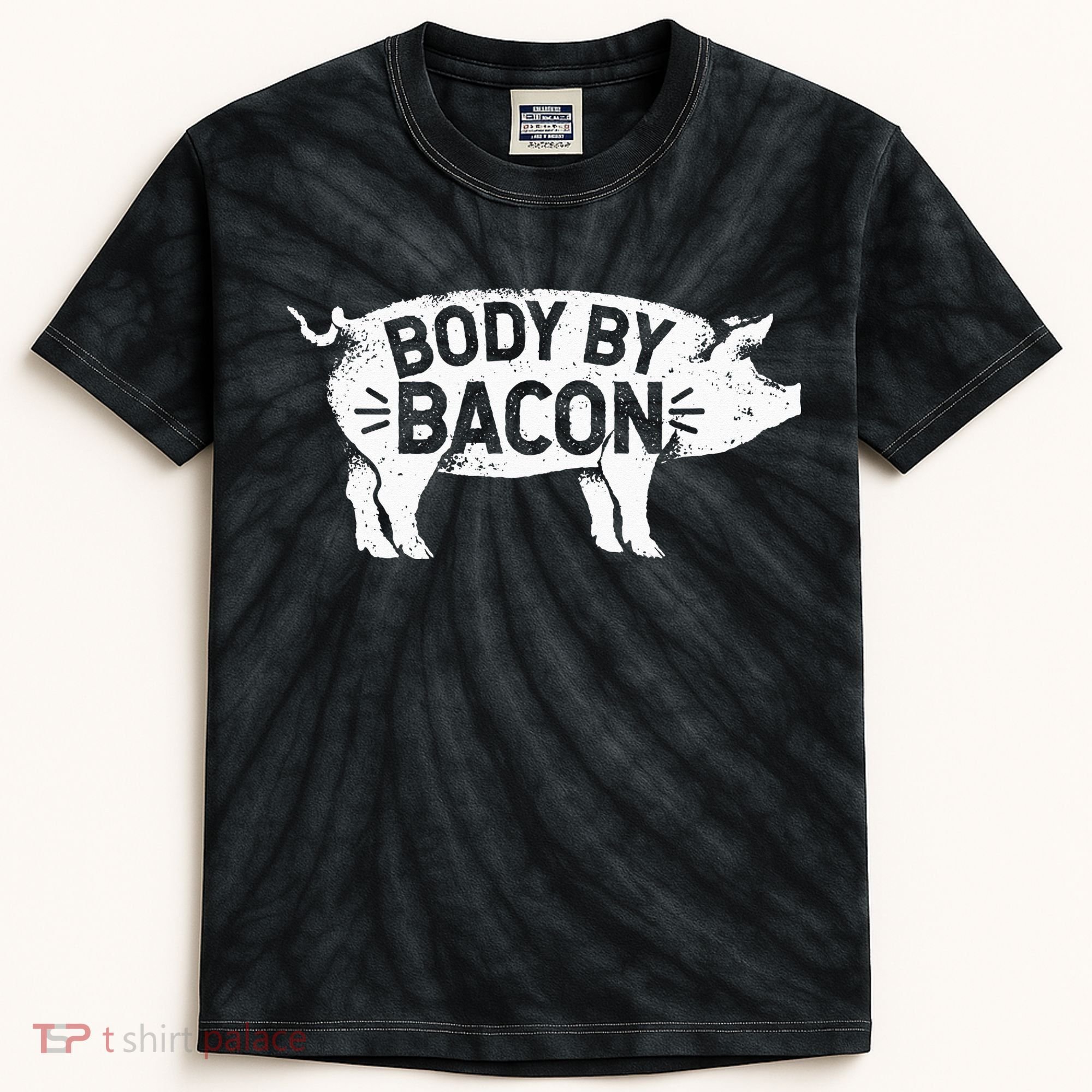 Body By Bacon For Low Carb High Fat Ketogenic Diet Kids Tie-Dye T-Shirt