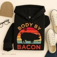 Body By Bacon For Low Carb High Fat Ketogenic Diet Hoodie thumb 4