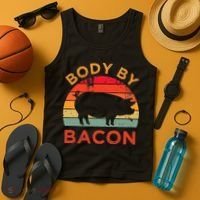 Body By Bacon For Low Carb High Fat Ketogenic Diet Tank Top thumb 4