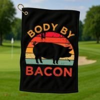 Body By Bacon For Low Carb High Fat Ketogenic Diet Golf Towel thumb 1