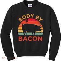 Body By Bacon For Low Carb High Fat Ketogenic Diet Kids Sweatshirt thumb 0