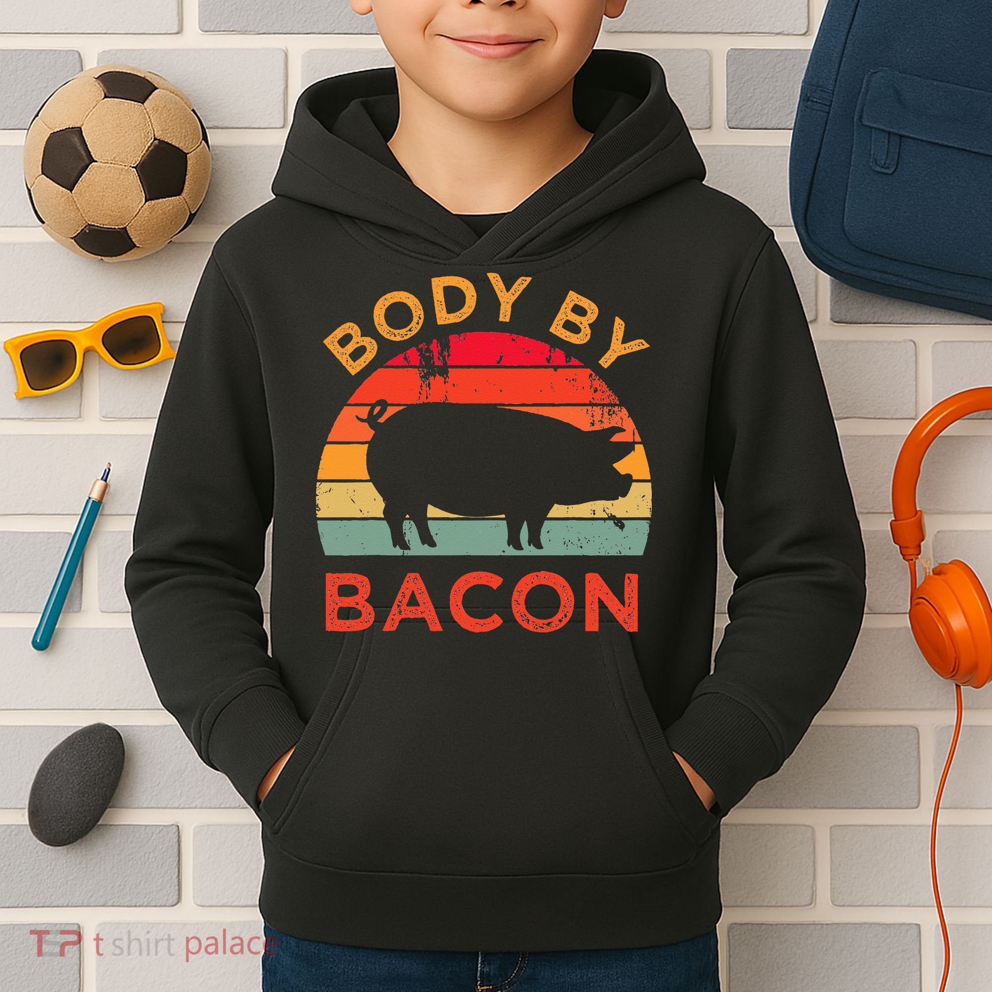 Body By Bacon For Low Carb High Fat Ketogenic Diet Kids Hoodie
