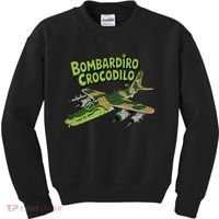 Boy Bombardilo Bombardier Crocodilo Italian Brainrot Kids Sweatshirt thumb 0