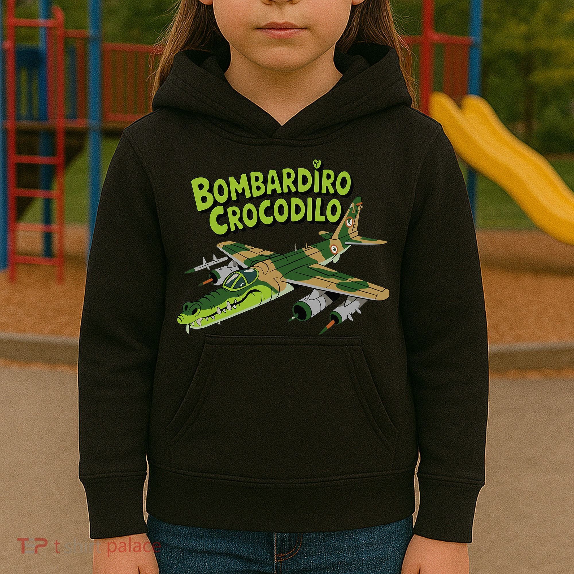 Boy Bombardilo Bombardier Crocodilo Italian Brainrot Kids Hoodie