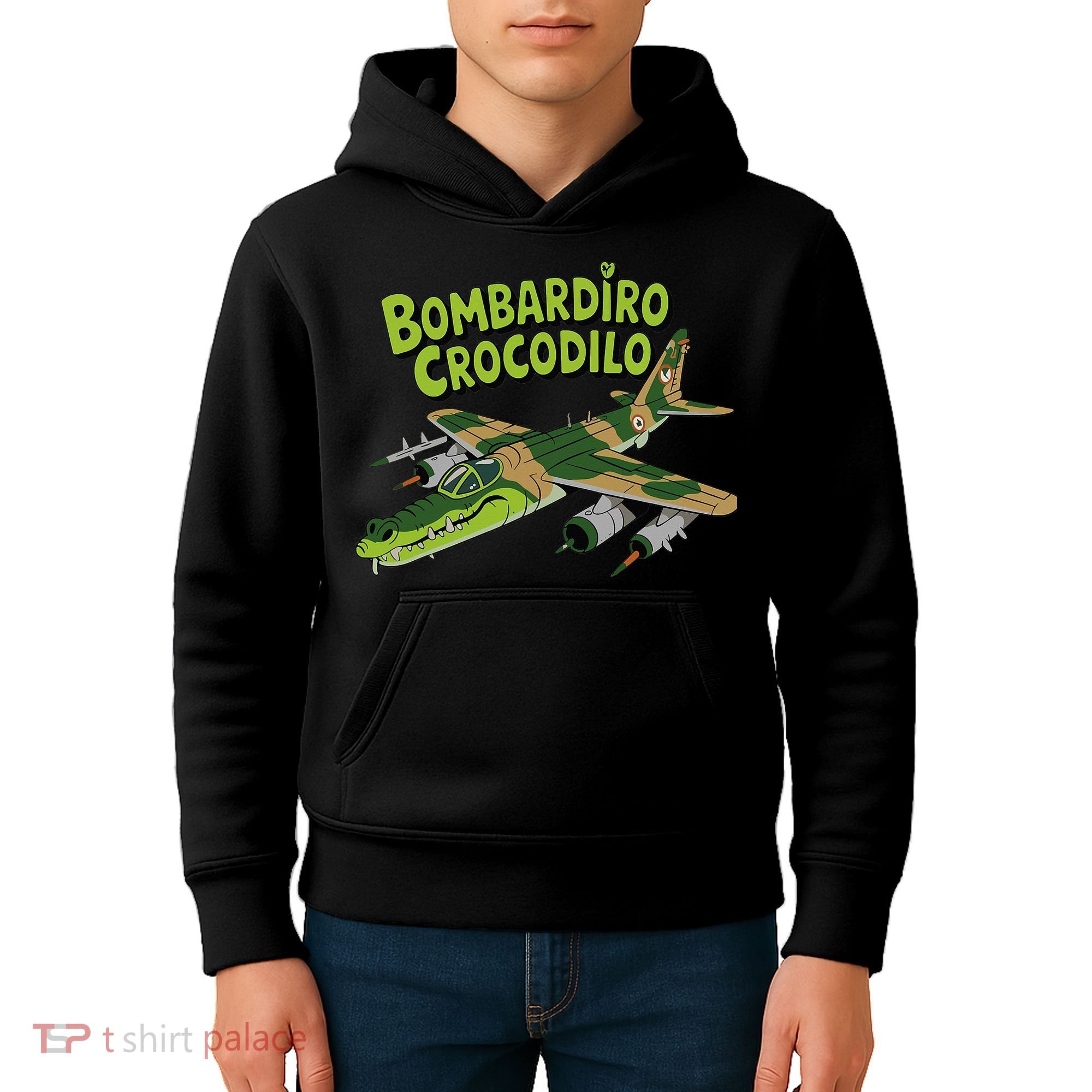 Boy Bombardilo Bombardier Crocodilo Italian Brainrot Kids Hoodie