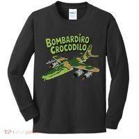 Boy Bombardilo Bombardier Crocodilo Italian Brainrot Kids Long Sleeve Shirt thumb 0