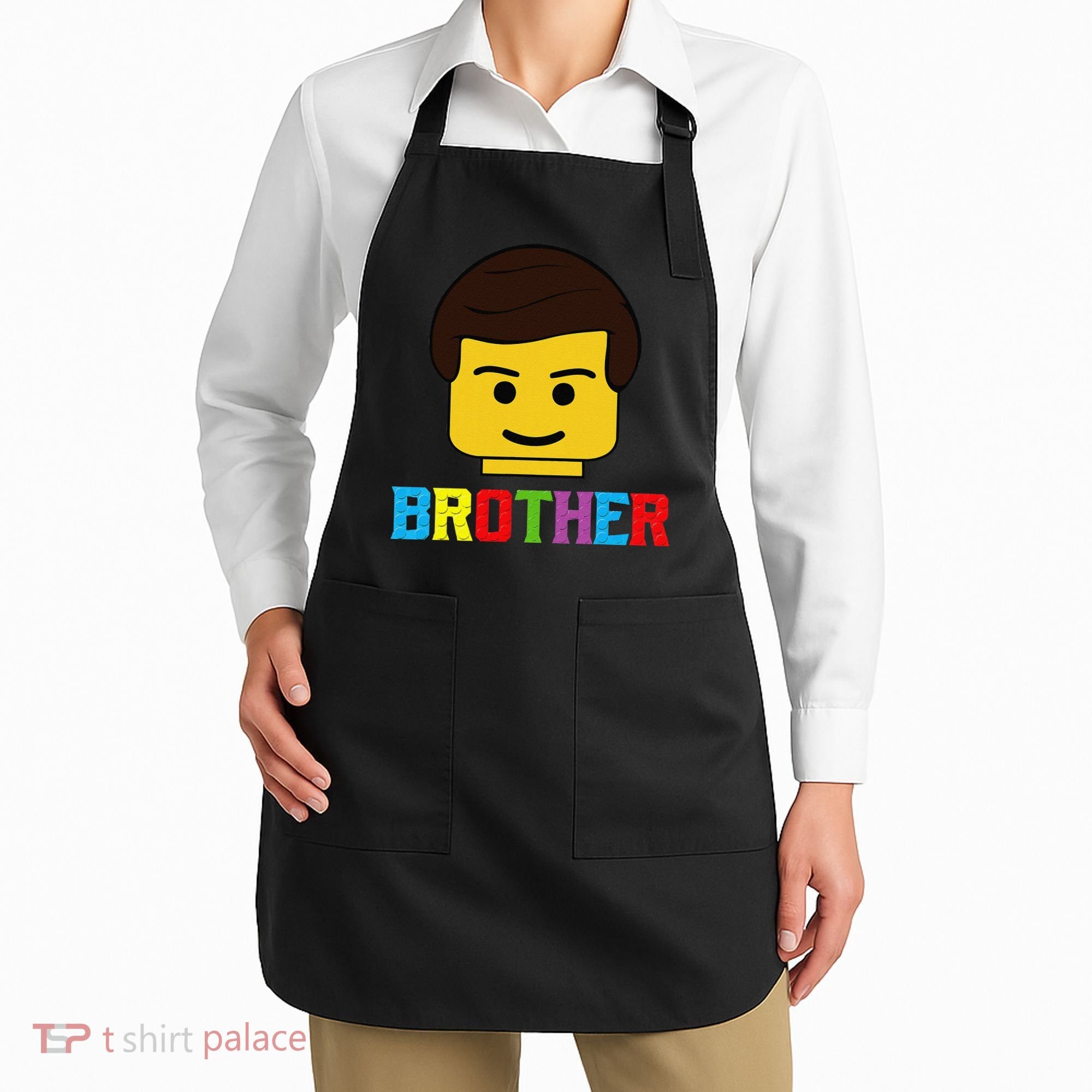 Block Brick Building Brother Master Builder Matching Family Apron