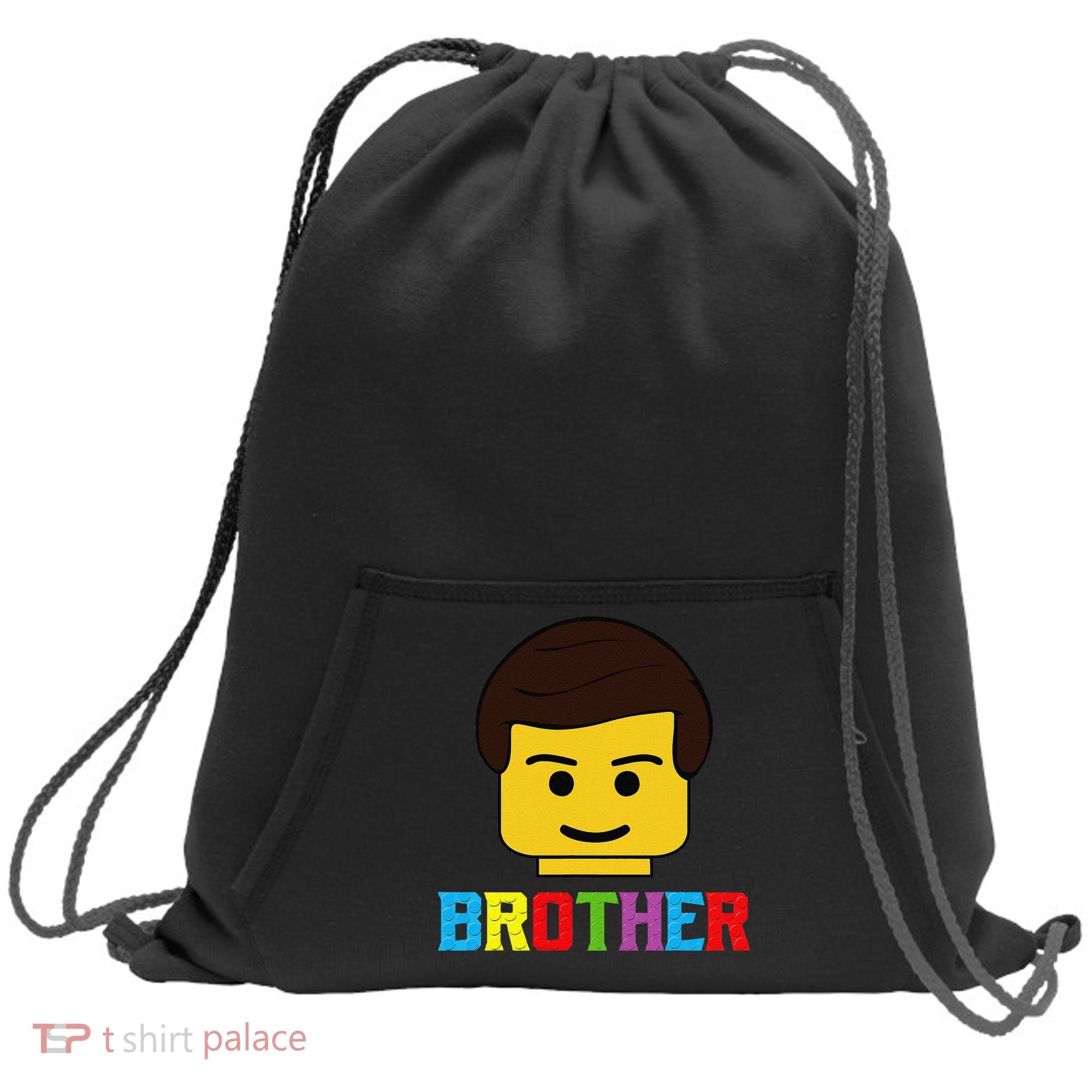 Block Brick Building Brother Master Builder Matching Family Sweatshirt Cinch Pack Bag