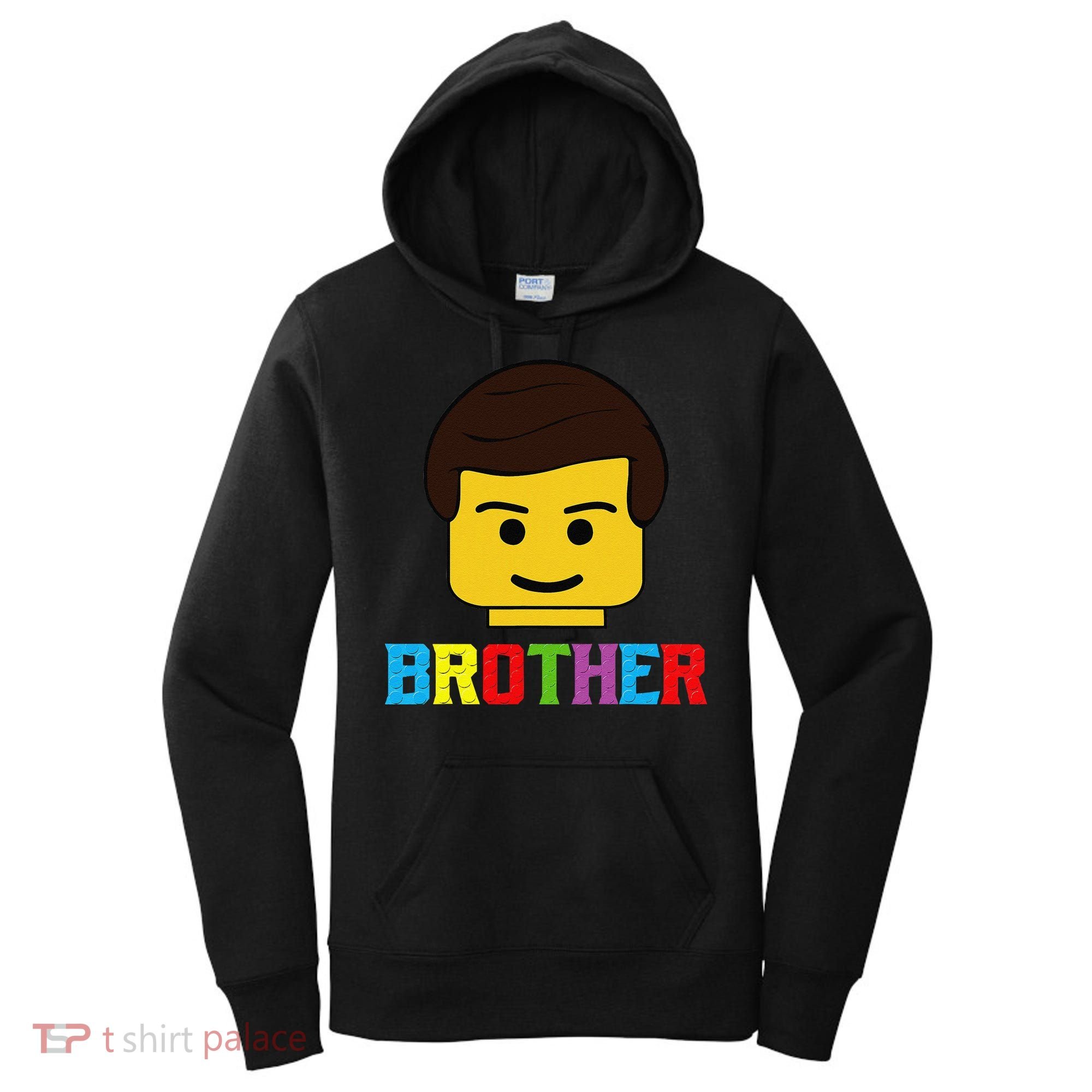 Block Brick Building Brother Master Builder Matching Family Women's Hoodie