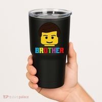 Block Brick Building Brother Master Builder Matching Family Tumbler thumb 2