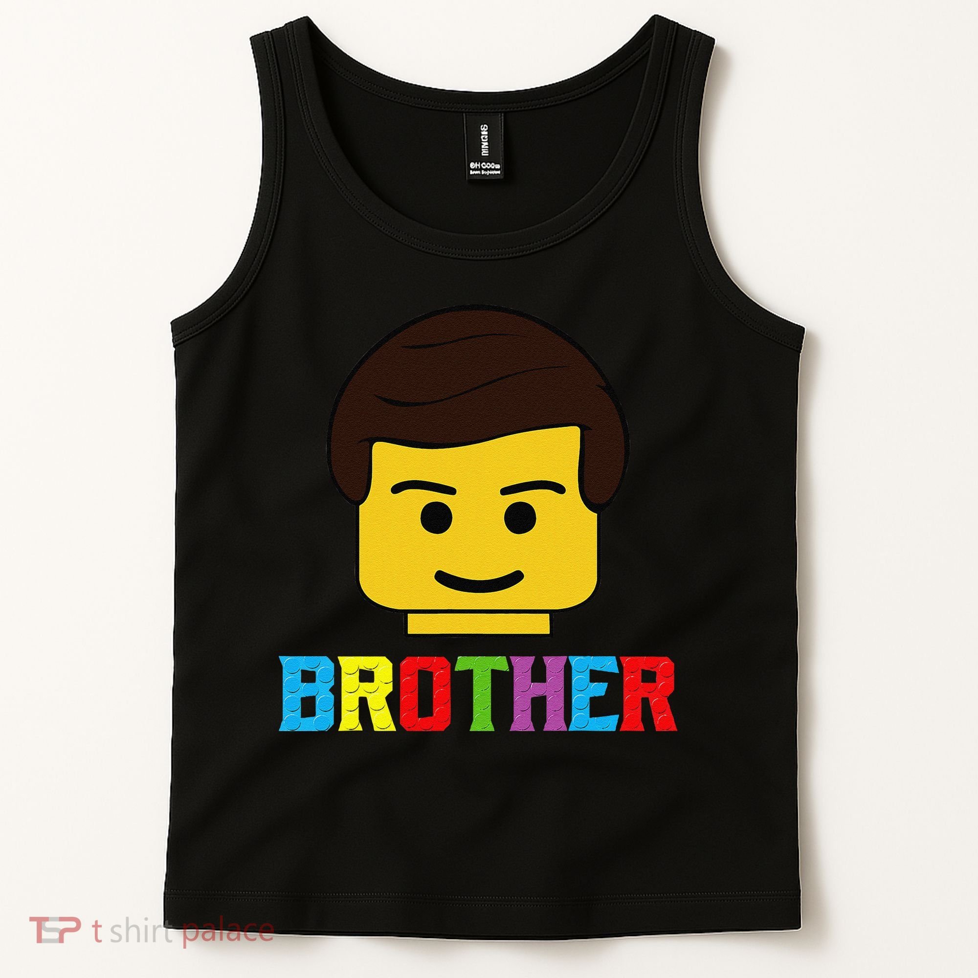 Block Brick Building Brother Master Builder Matching Family Tank Top