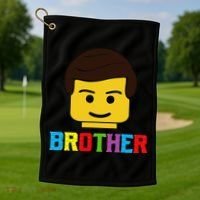 Block Brick Building Brother Master Builder Matching Family Golf Towel thumb 1