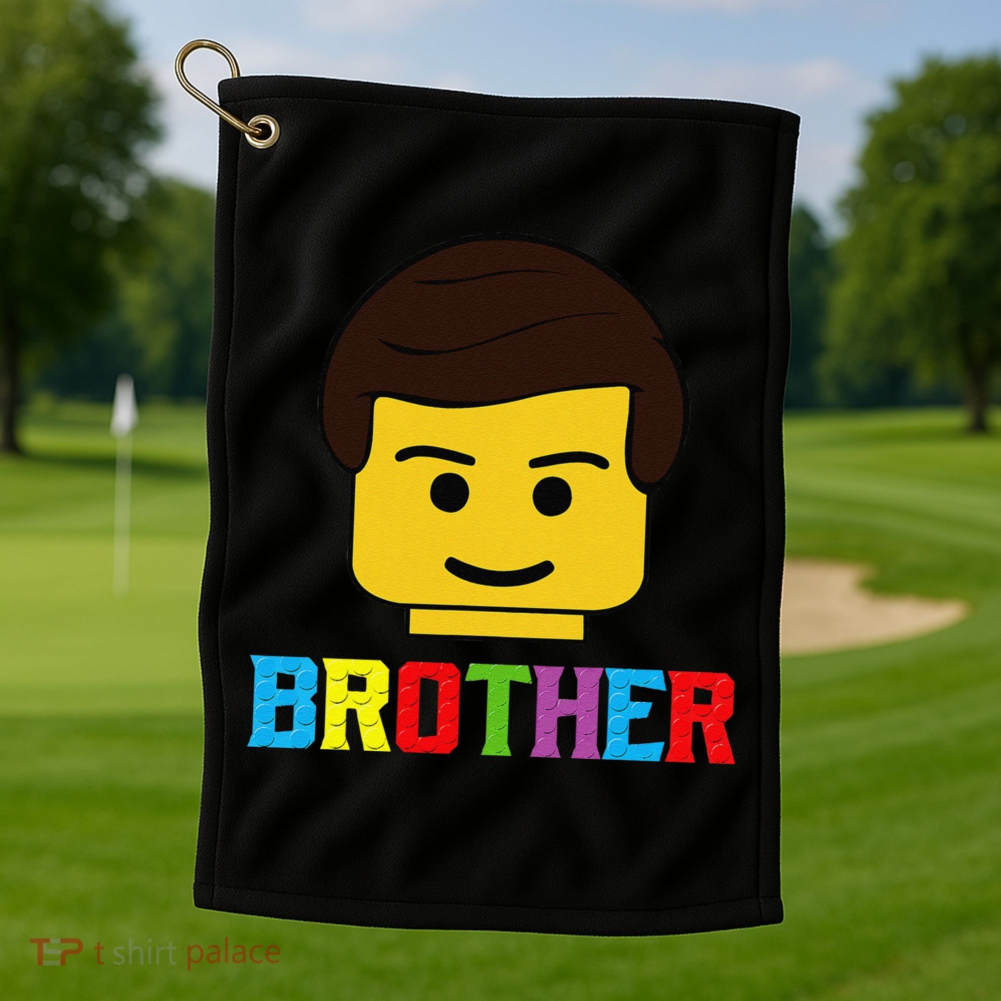 Block Brick Building Brother Master Builder Matching Family Golf Towel
