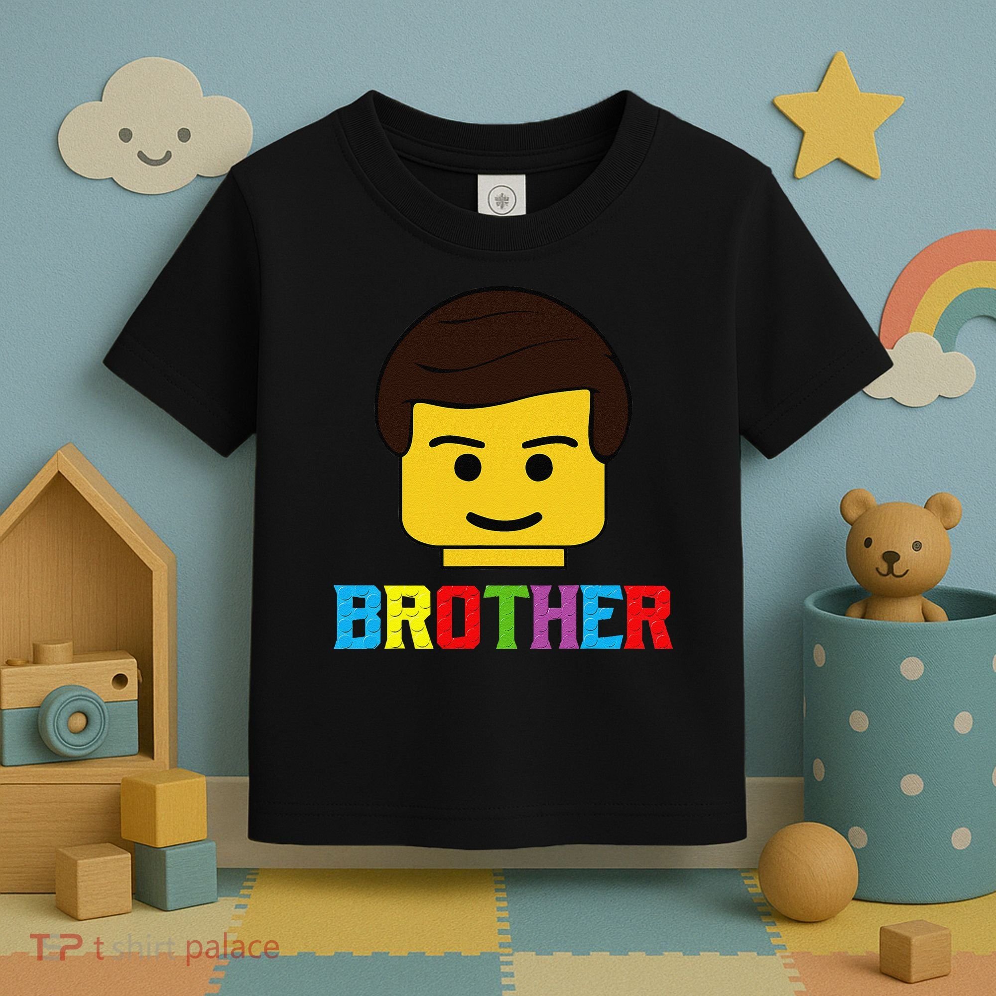 Block Brick Building Brother Master Builder Matching Family Toddler T-Shirt