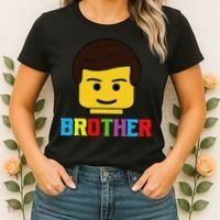 Block Brick Building Brother Master Builder Matching Family Women's T-Shirt thumb 2