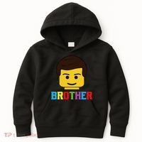 Block Brick Building Brother Master Builder Matching Family Kids Hoodie thumb 0