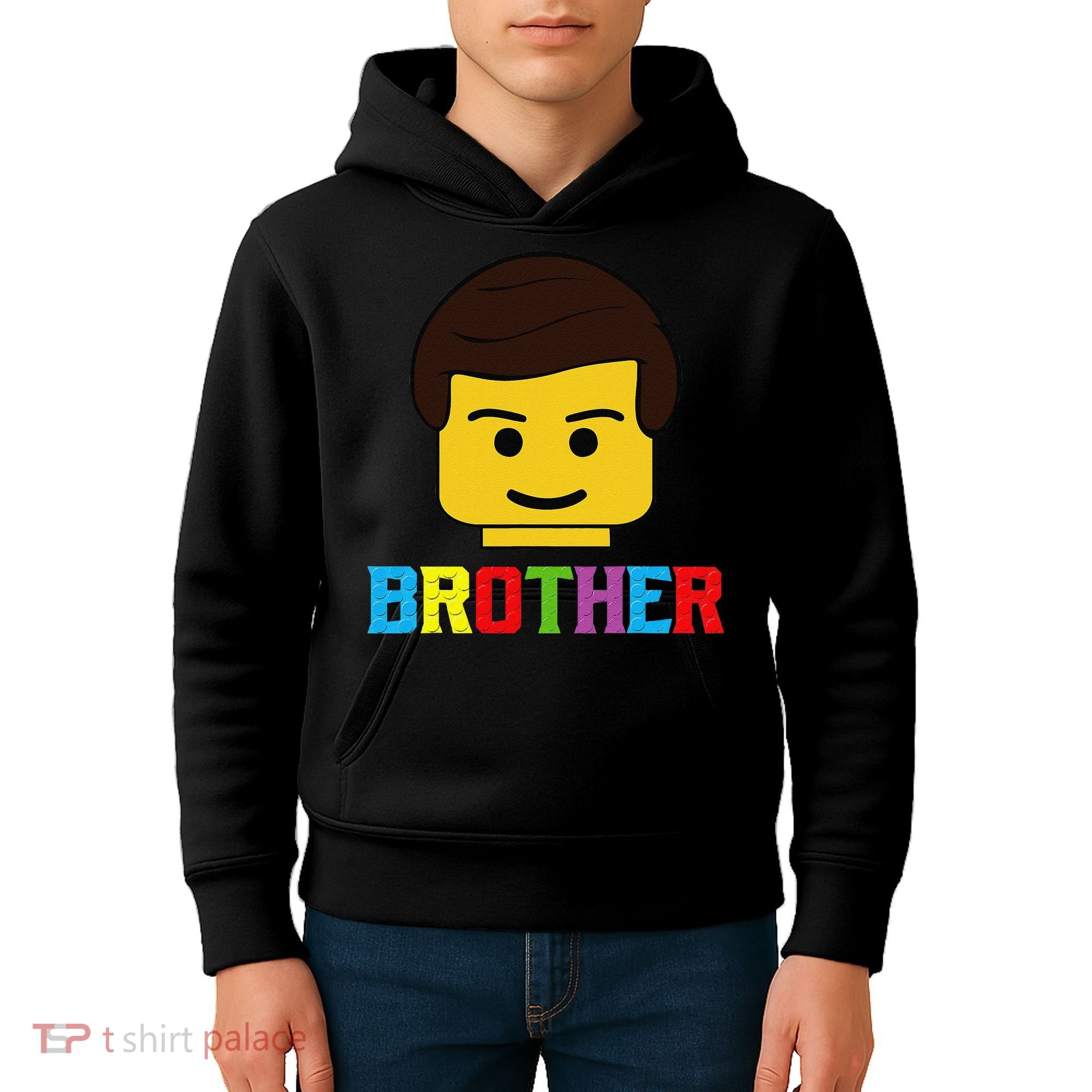 Block Brick Building Brother Master Builder Matching Family Kids Hoodie