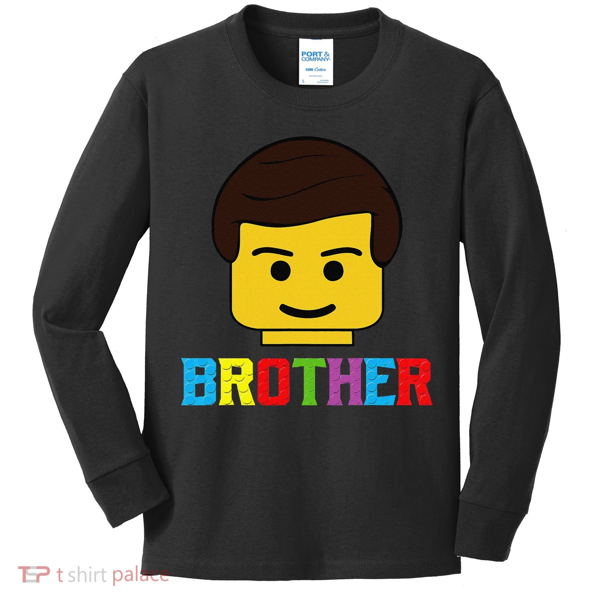 Block Brick Building Brother Master Builder Matching Family Kids Long Sleeve Shirt
