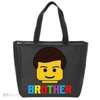 Block Brick Building Brother Master Builder Matching Family Tote Bag thumb 0
