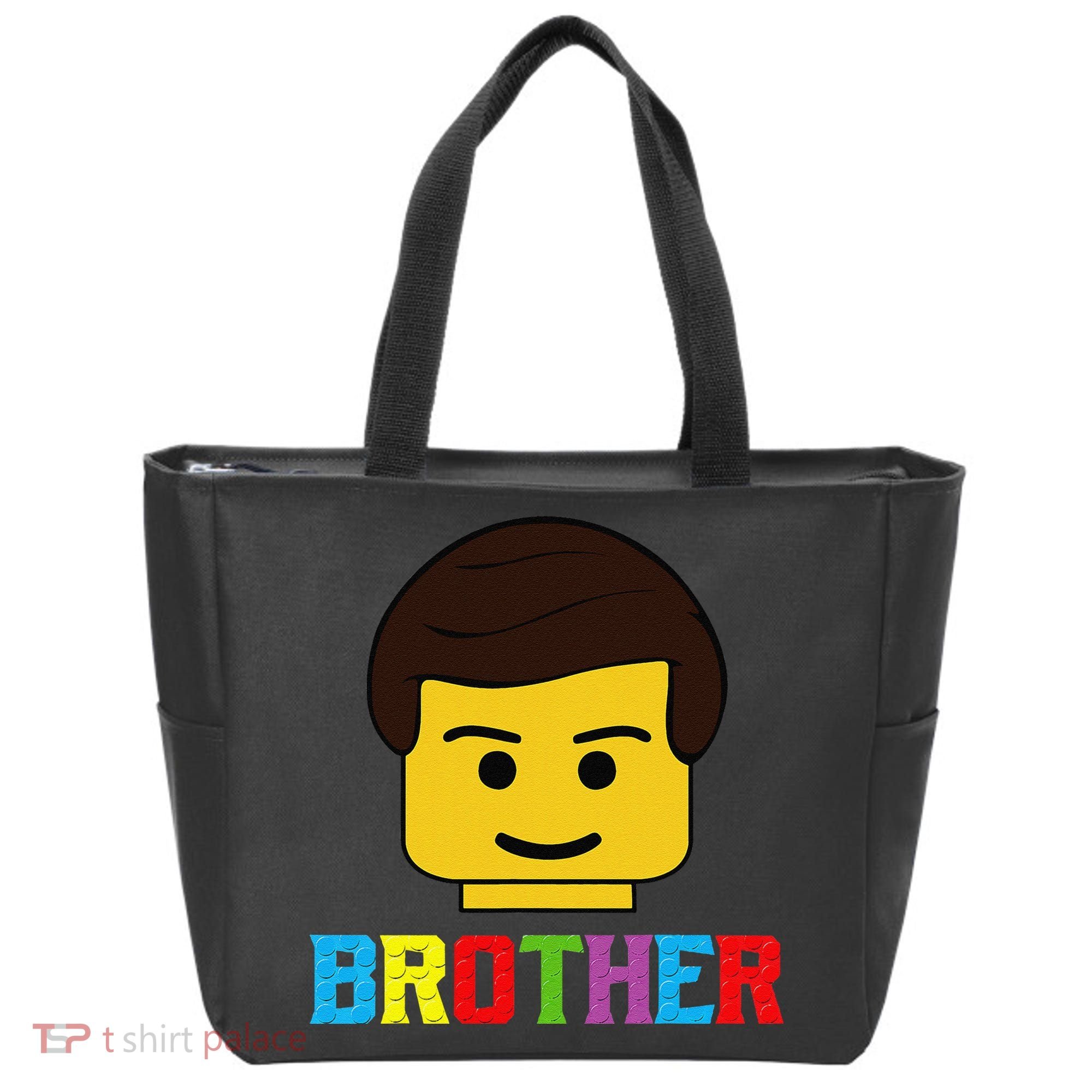 Block Brick Building Brother Master Builder Matching Family Tote Bag
