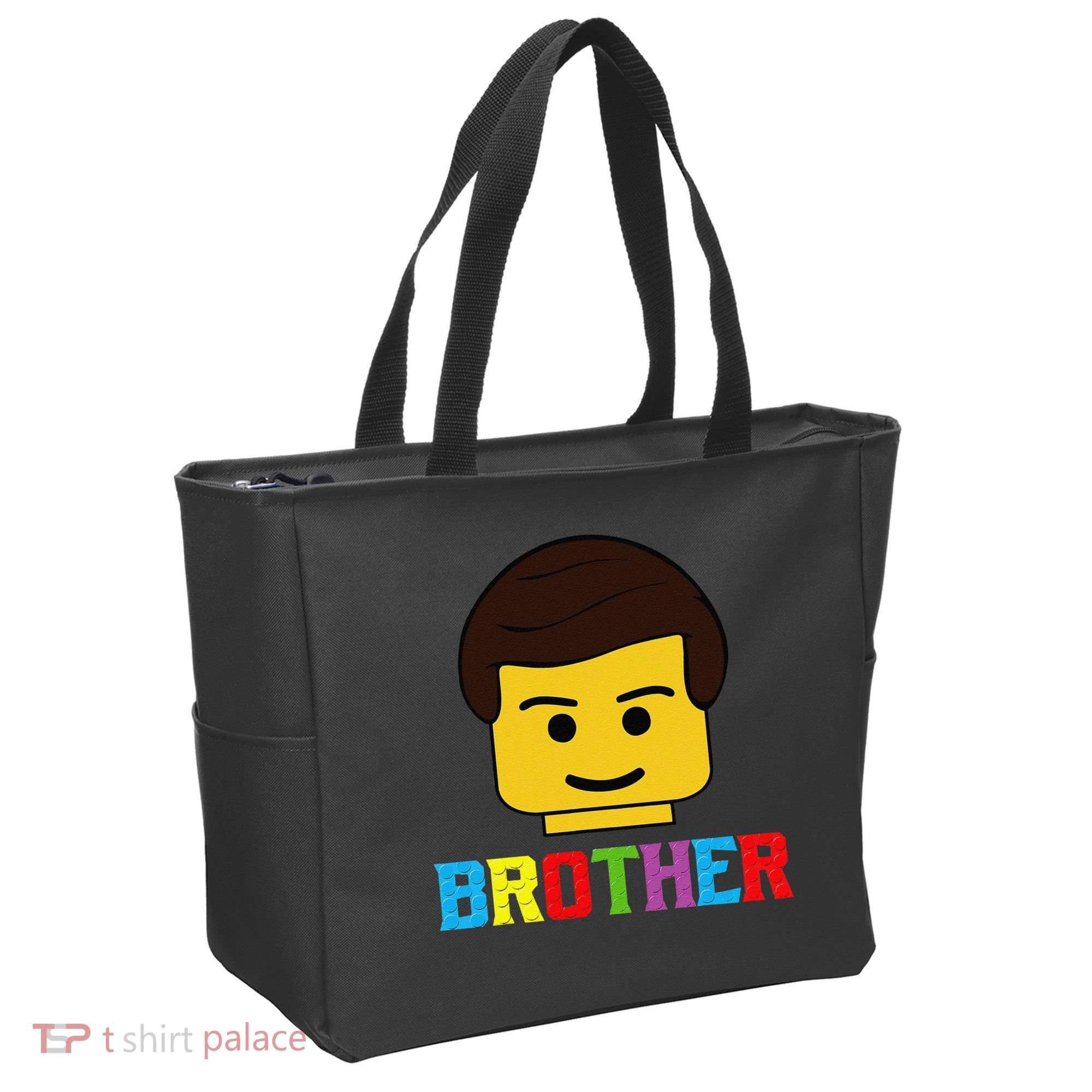 Block Brick Building Brother Master Builder Matching Family Tote Bag