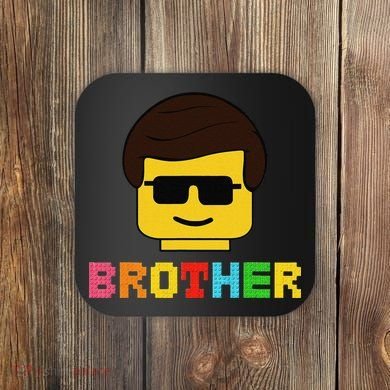 Block Brick Building Brother Master Builder Matching Family Coaster