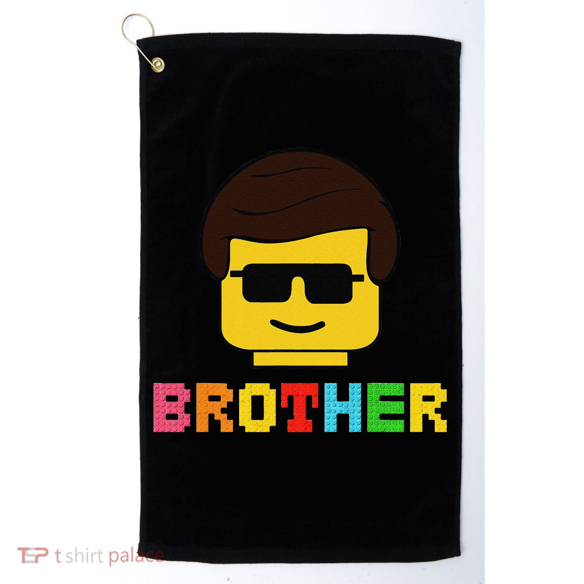 Block Brick Building Brother Master Builder Matching Family Golf Towel