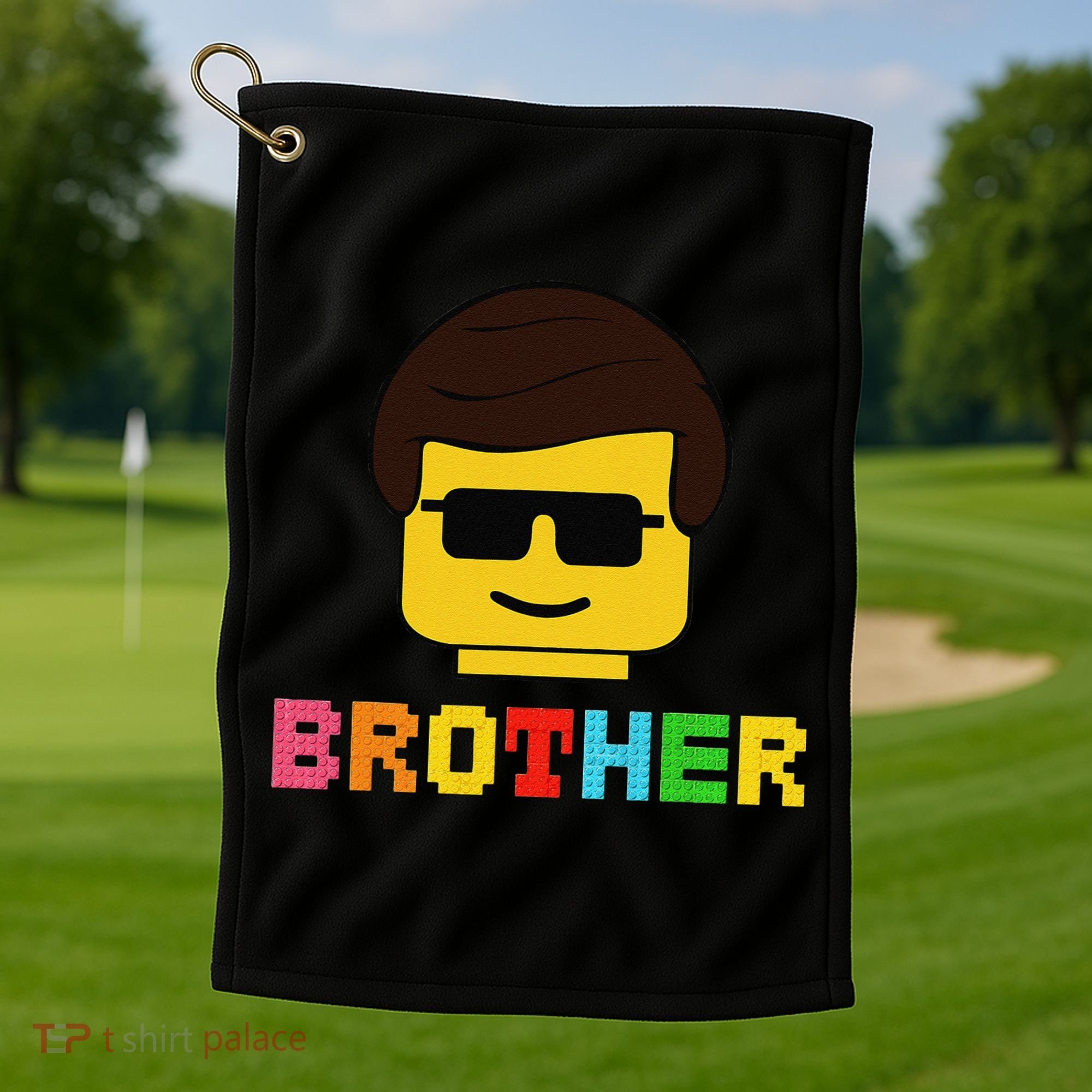 Block Brick Building Brother Master Builder Matching Family Golf Towel