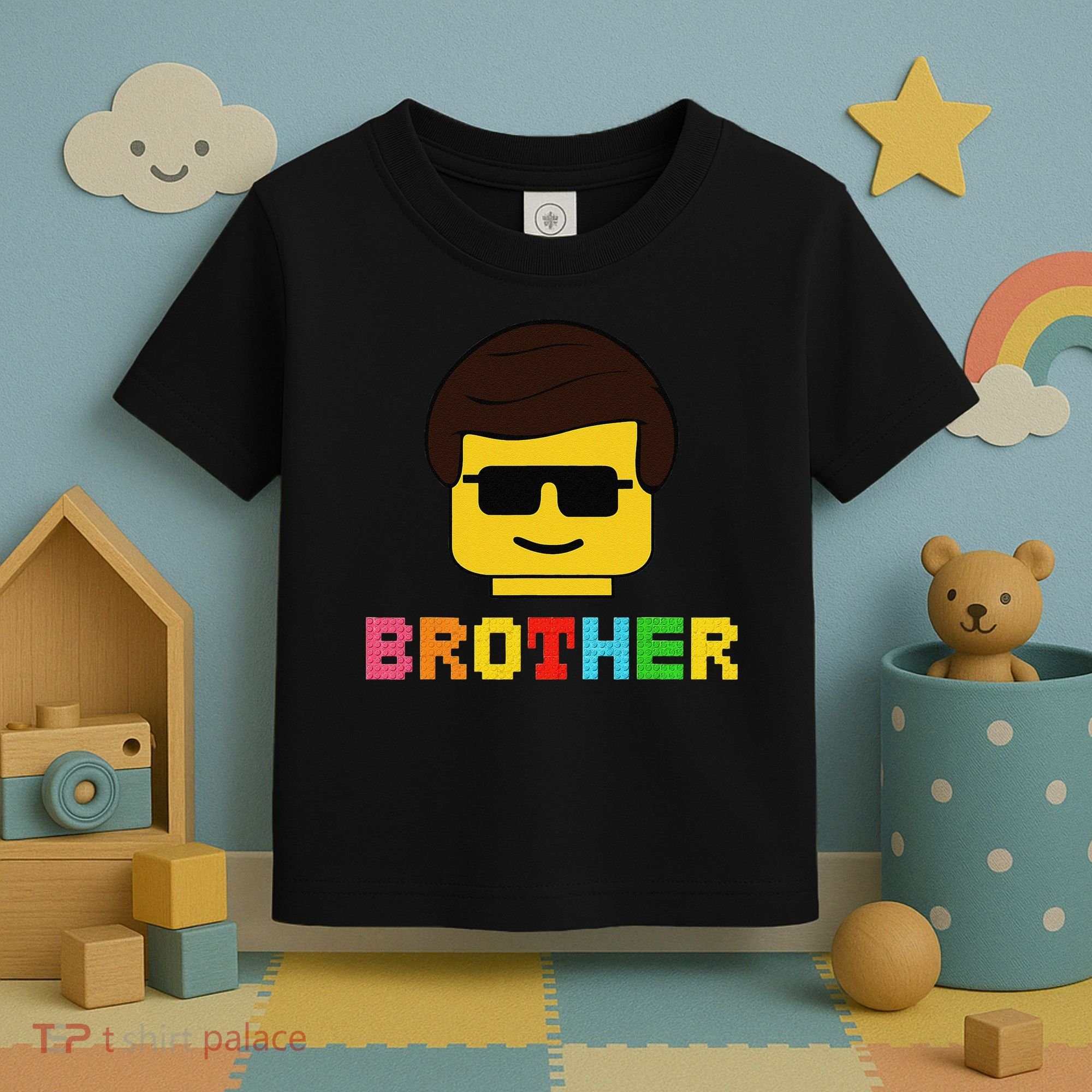 Block Brick Building Brother Master Builder Matching Family Toddler T-Shirt