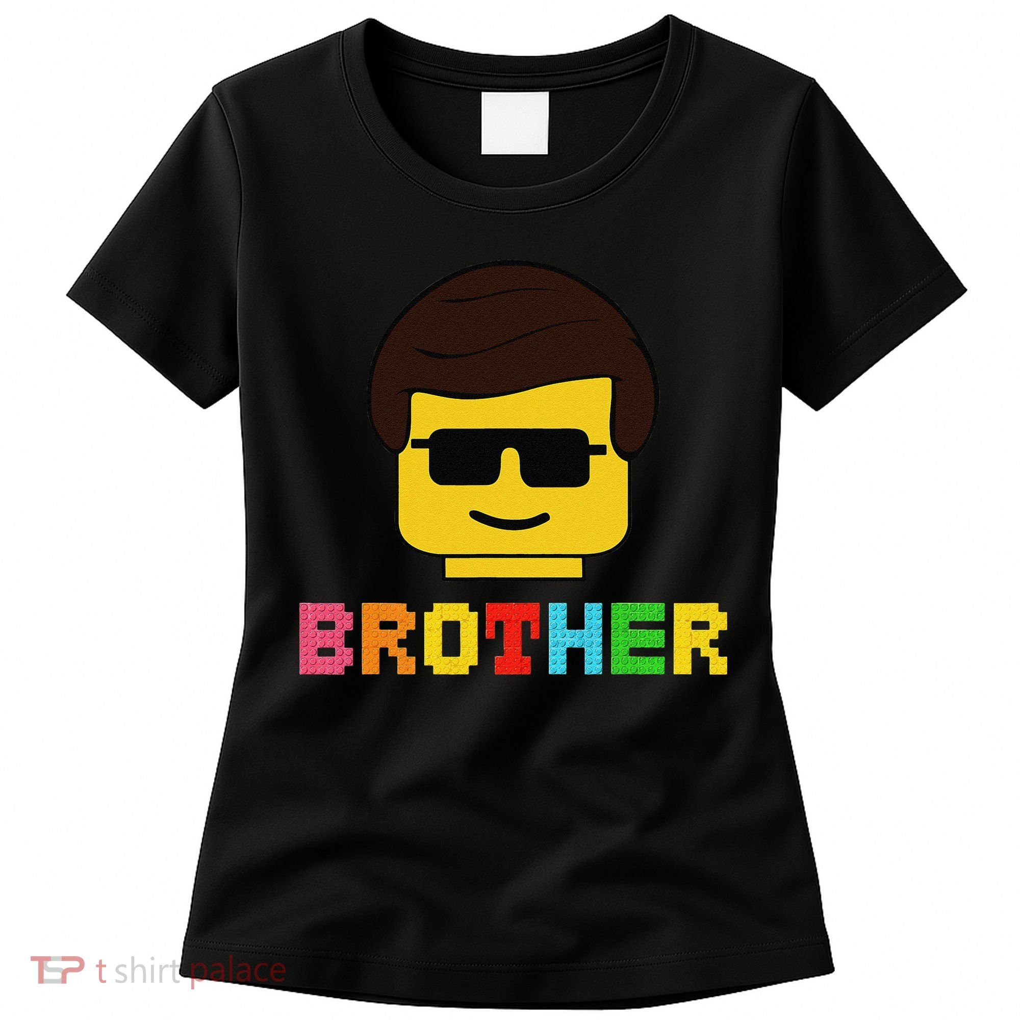 Block Brick Building Brother Master Builder Matching Family Women's T-Shirt