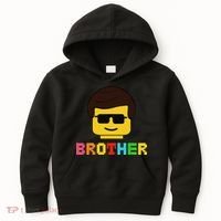 Block Brick Building Brother Master Builder Matching Family Kids Hoodie thumb 0