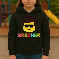 Block Brick Building Brother Master Builder Matching Family Kids Hoodie thumb 3