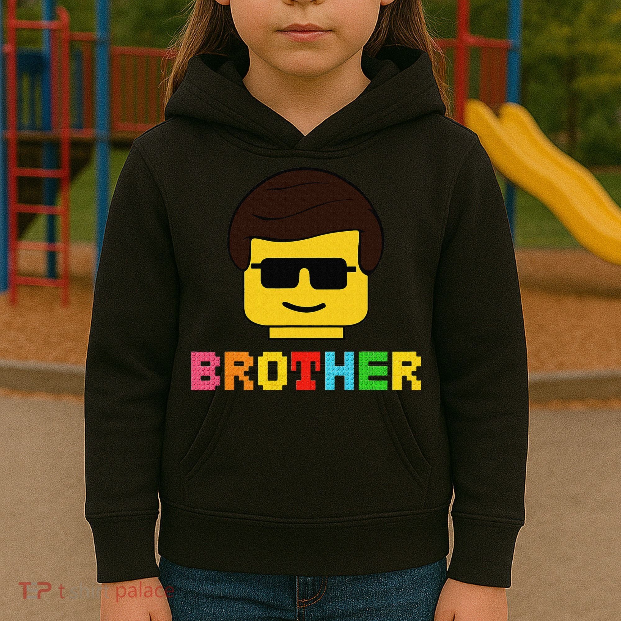Block Brick Building Brother Master Builder Matching Family Kids Hoodie