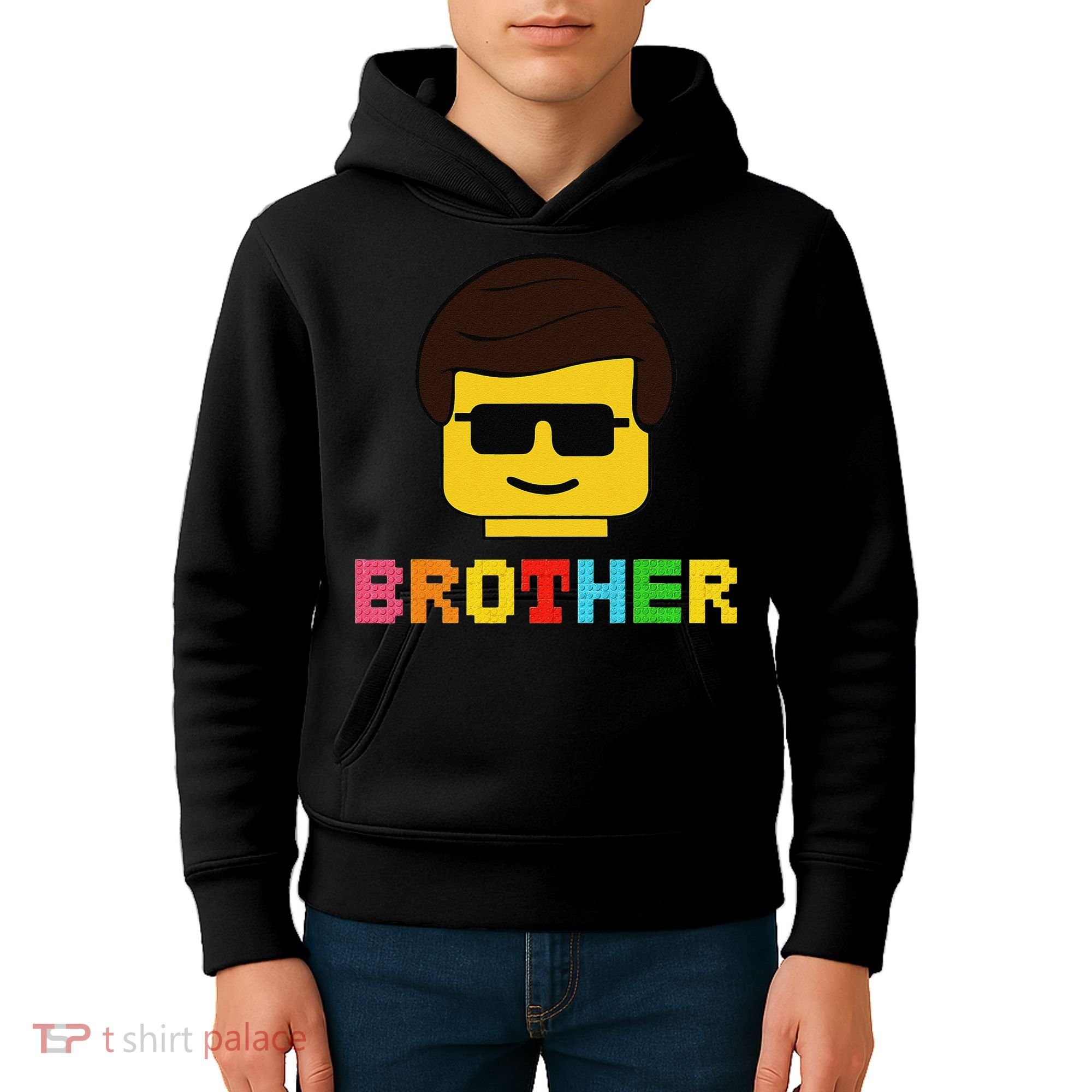 Block Brick Building Brother Master Builder Matching Family Kids Hoodie