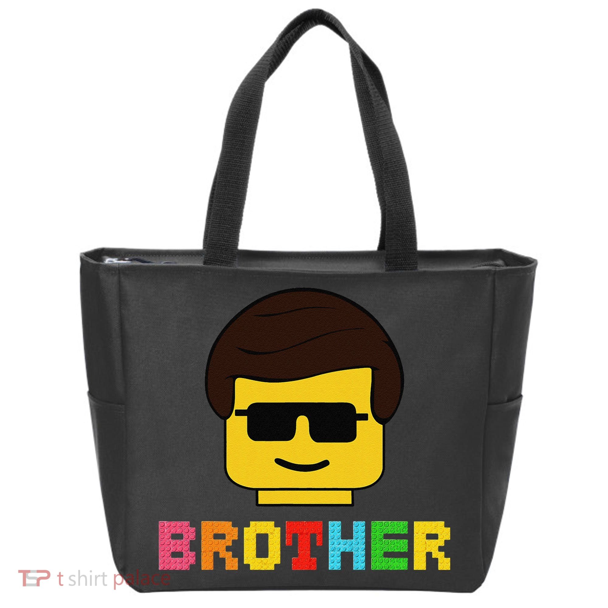 Block Brick Building Brother Master Builder Matching Family Tote Bag