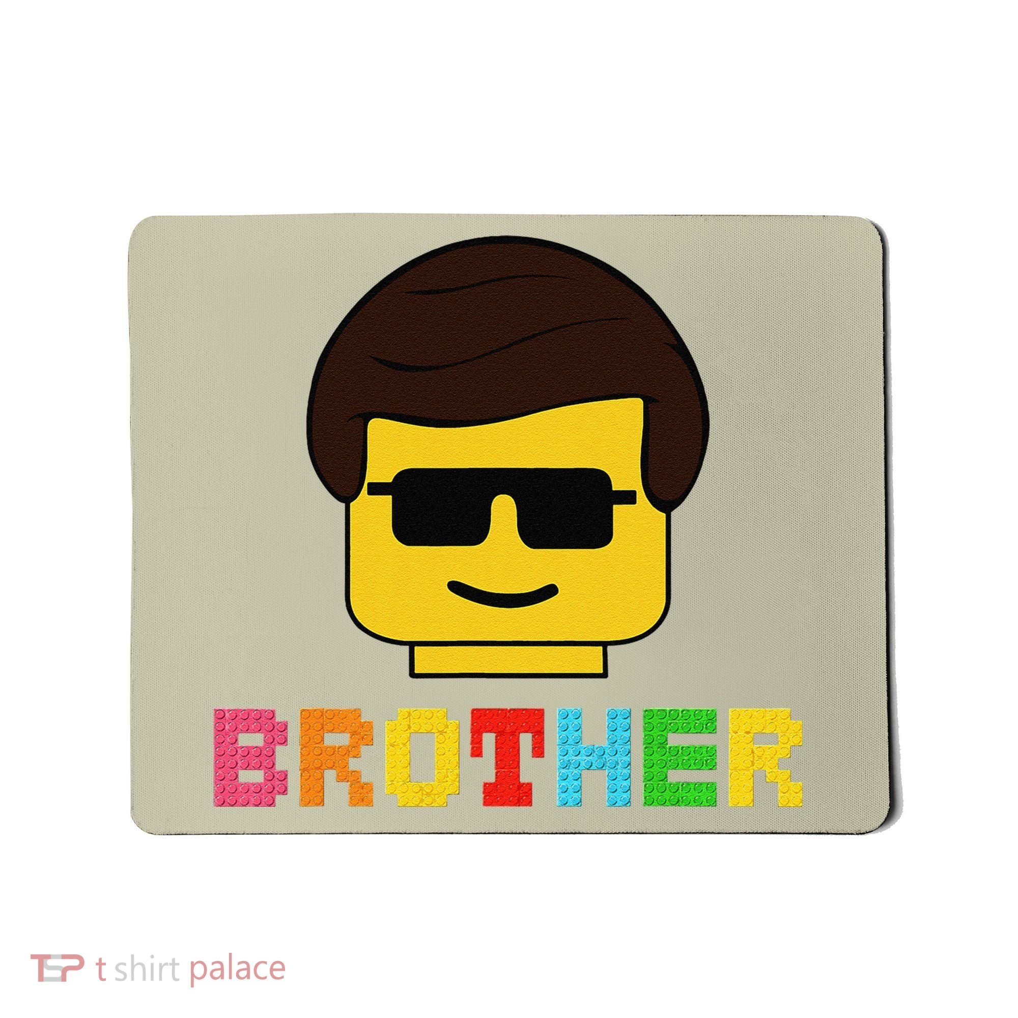 Block Brick Building Brother Master Builder Matching Family Mousepad