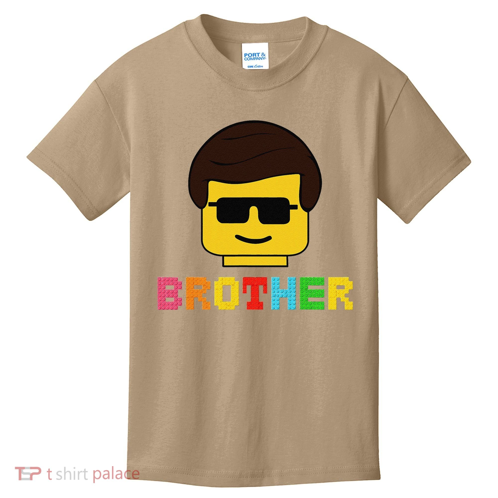 Block Brick Building Brother Master Builder Matching Family Kids T-Shirt