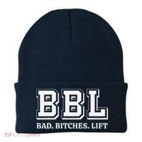 Bbl Bad Bitches Lift Funny Lifting Weight Workout Fitness Beanie thumb 0