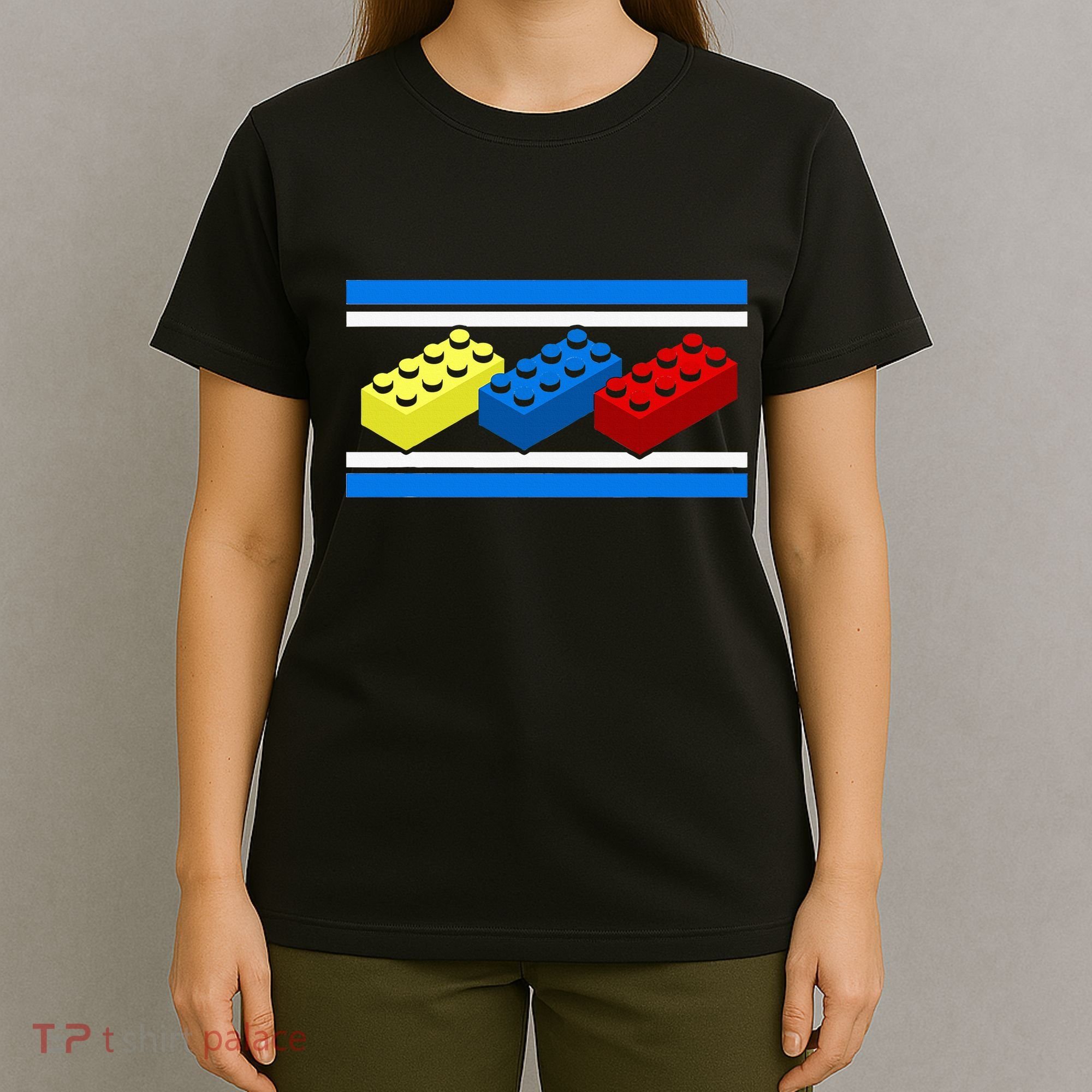 Building Bricks Blocks Master Builder Engineer Construction T-Shirt